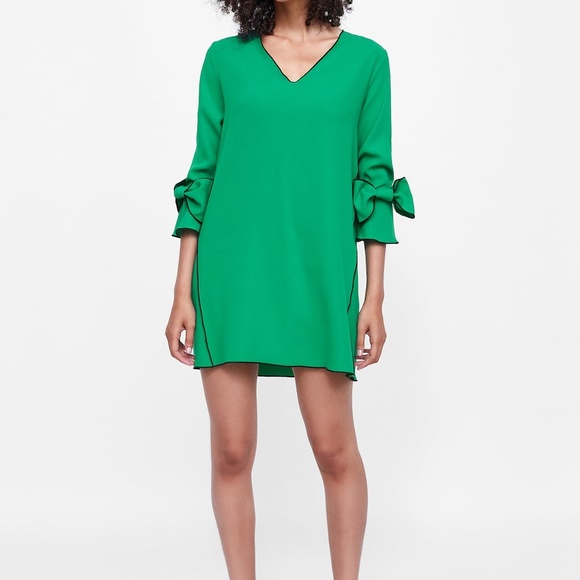 zara dress with contrasting piping